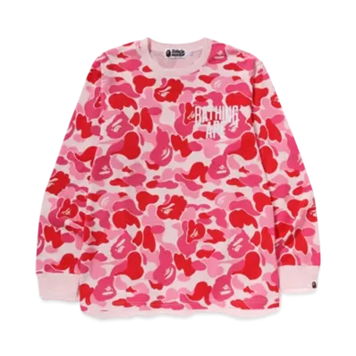 A BATHING APE Abc Camo Nyc One Point Ls Tee "Pink"