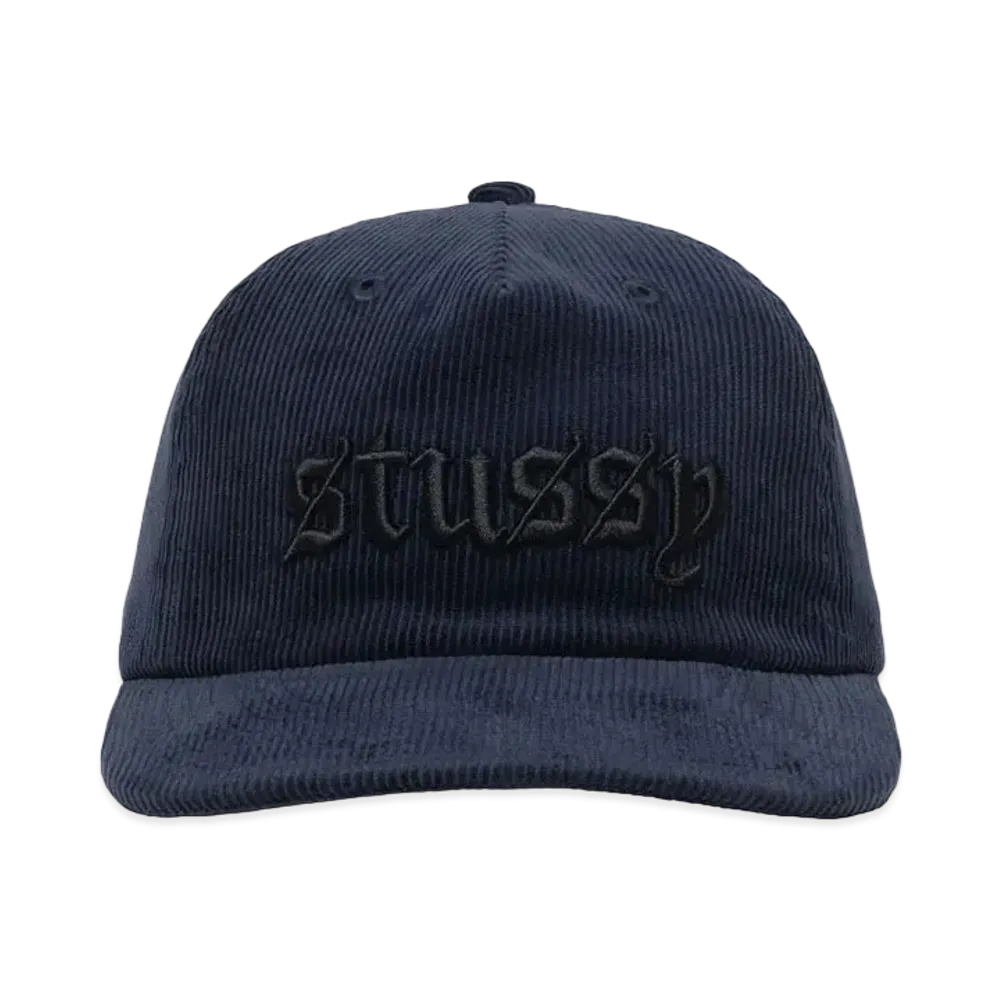 Stussy Mid-Depth Old English Snapback "Navy"