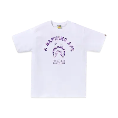 A BATHING APE Bape Store Taipei Shark College Tee "White"