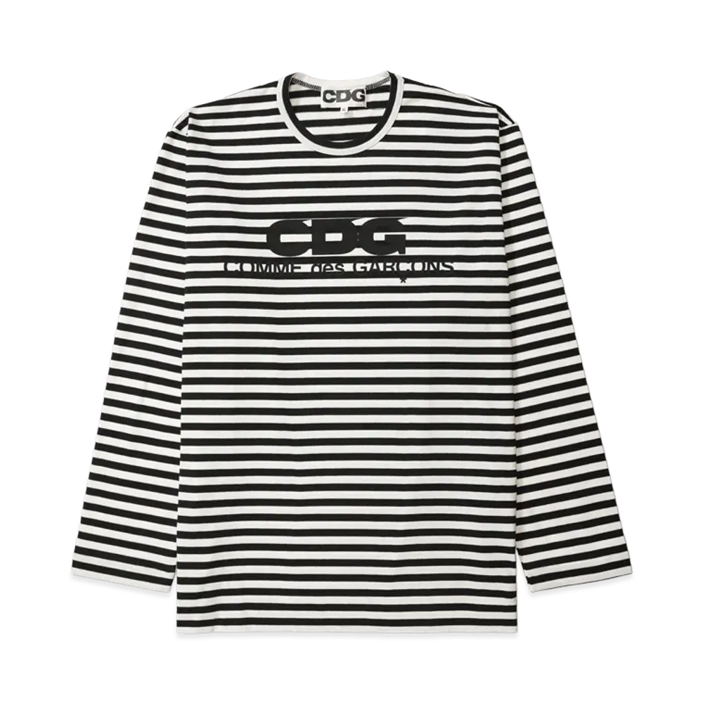 COMME des GARCONS CDG Long Sleeve T-Shirt / Black Stripe "Black"