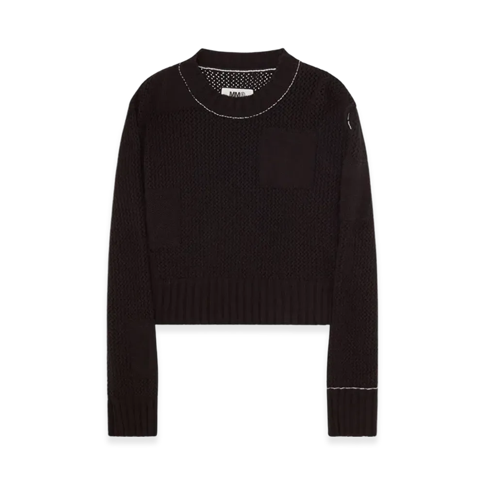 MM6 Maison Margiela Women's Patch Knit Sweater "Black"