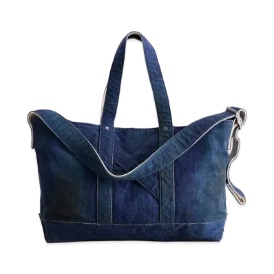 NICENESS N.Lesh Printed Canvas Shoulder Tote Bag "Indigo"