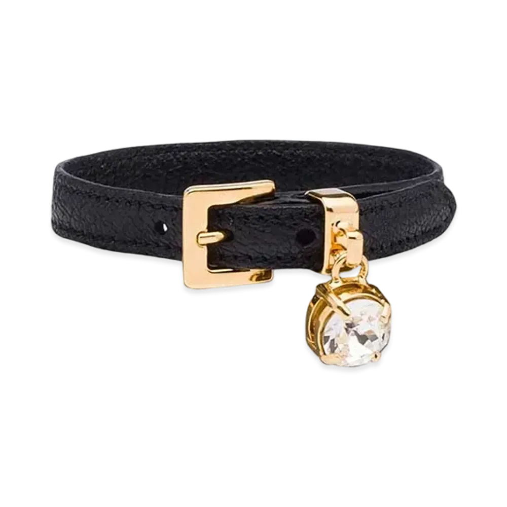 MIU MIU Madras Leather Bracelet "Black"