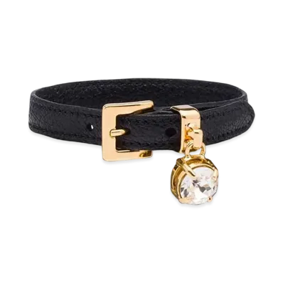 MIU MIU Madras Leather Bracelet "Black"