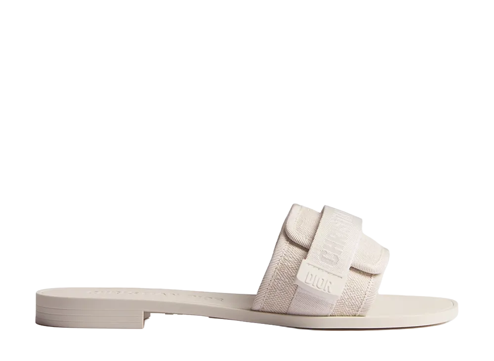 Dior Women's Dioriviera Dio(r)evolution Slide Dior Oblique Washed Linen "White"