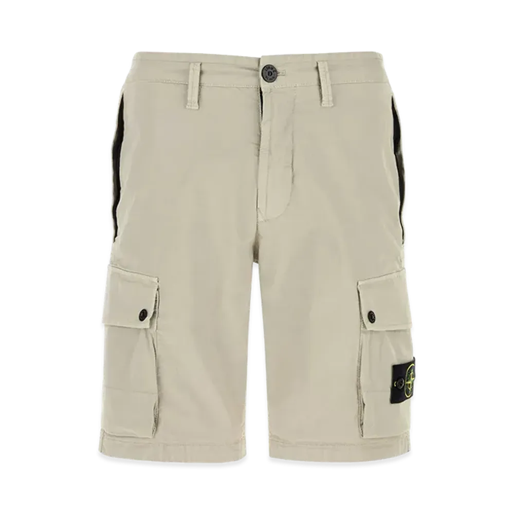 Stone Island Cargo Bermuda Shorts In Stretch Organic Cotton Twill "Grey"