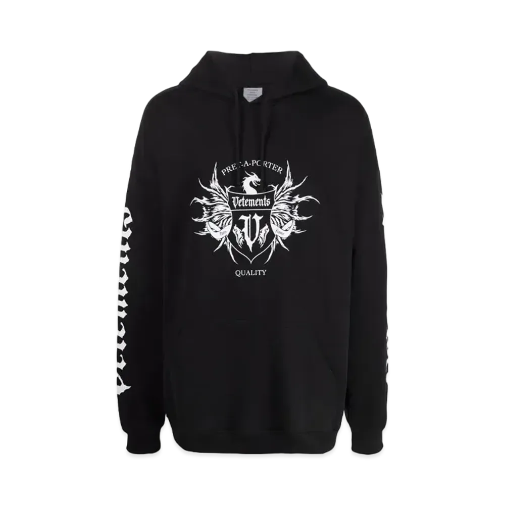 VETEMENTS Label Print ed Parker "Black"