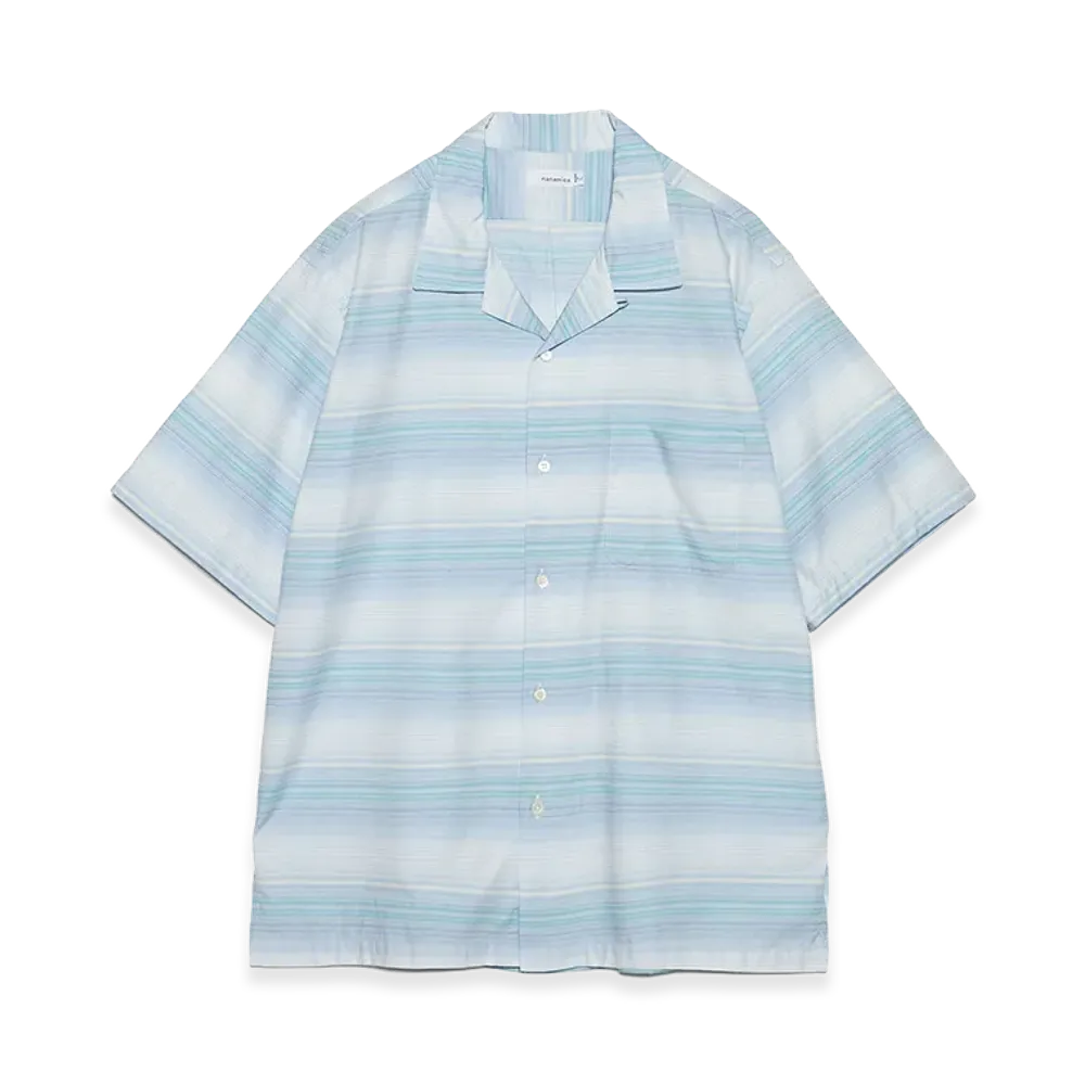 nanamica Open Collar Pique S/S Shirt "Blue"
