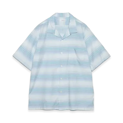 nanamica Open Collar Pique S/S Shirt "Blue"