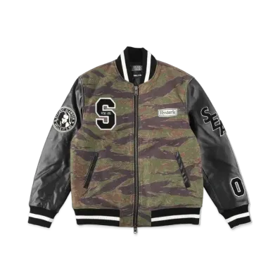 WIND AND SEA x HYSTERIC GLAMOUR Varsity Jacket "Camo"