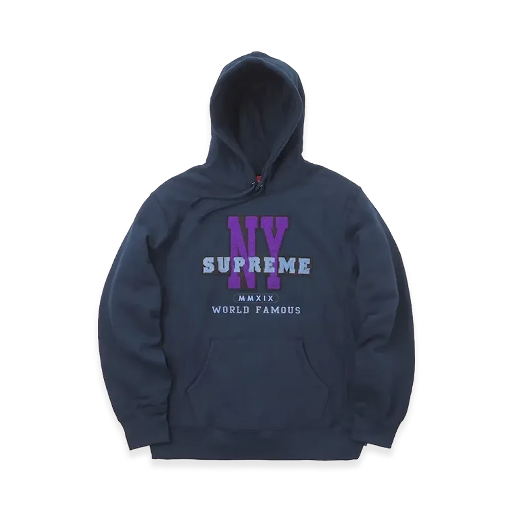 Supreme NY Hooded Sweatshirt (19FW) "Navy"