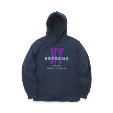 Supreme NY Hooded Sweatshirt (19FW) "Navy"