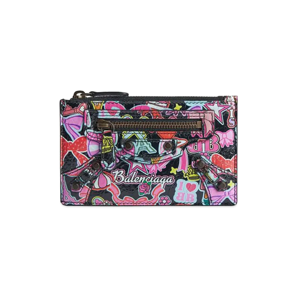 BALENCIAGA Women's Le City Long Coin & Card Holder "Black/Multicolor"