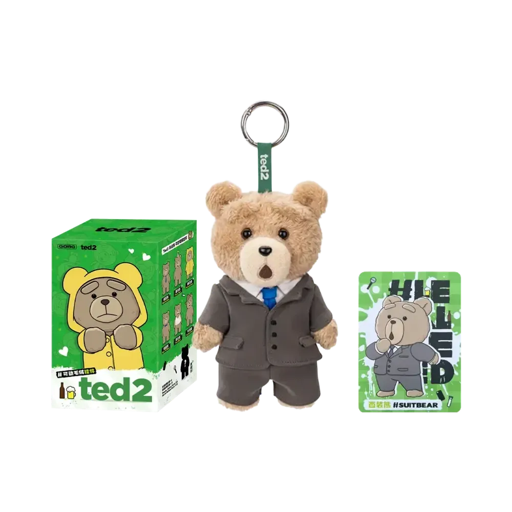 POP MART Ted2 Teddy Bear Action Plush Pendant Series Suit Bear (Secret)