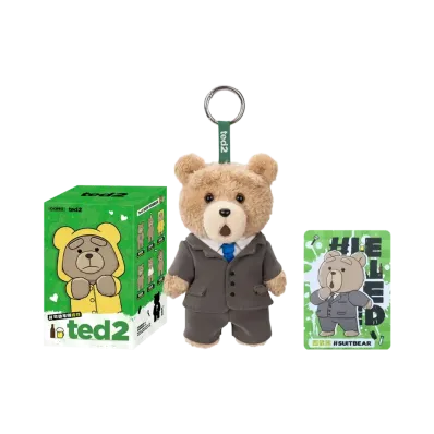 POP MART Ted2 Teddy Bear Action Plush Pendant Series Suit Bear (Secret)