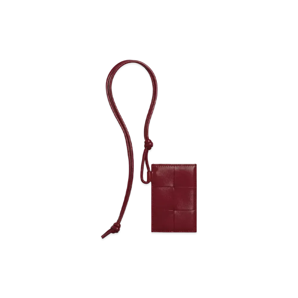 Bottega Veneta Card Case On Strap "Bordeaux"