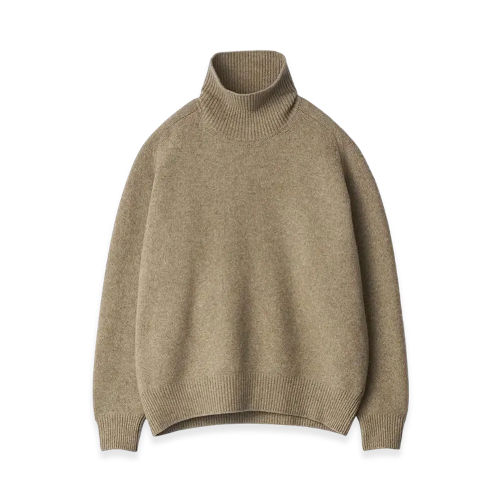 ssstein Extra Fine Wool Warm Knit Turtle Neck LS "Beige"