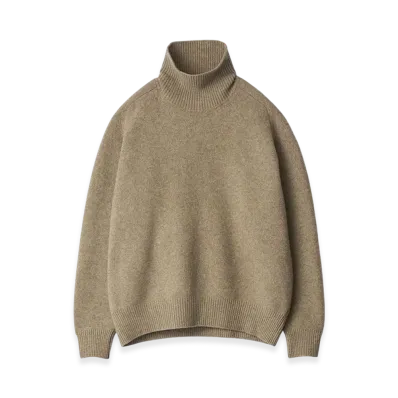 ssstein Extra Fine Wool Warm Knit Turtle Neck LS "Beige"