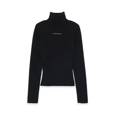 ANDMARY Women's Jacquard Turtleneck Tops "Black"