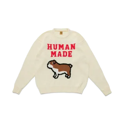 HUMAN MADE COTTON KNIT SWEATSHIRT "White"