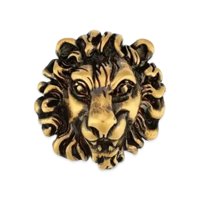 GUCCI Lion Head Brooch "Gold"