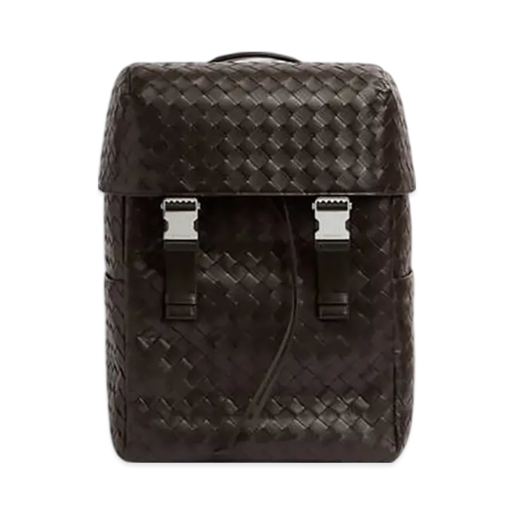 Bottega Veneta Intrecciato Flap Backpack "Fondant"