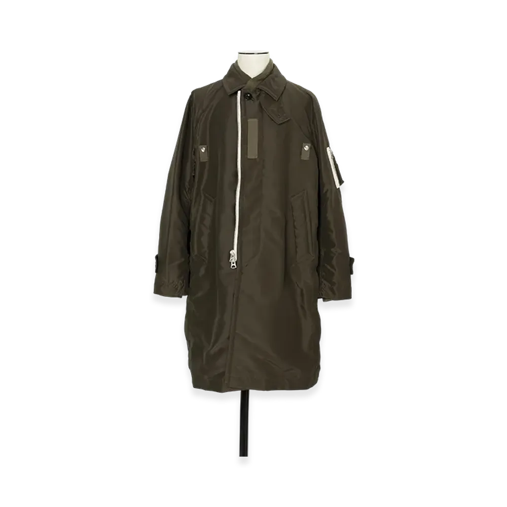 sacai Nylon Twill Coat "Dark Khaki"