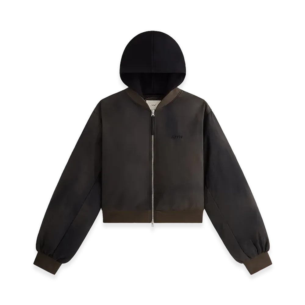 Kith Women's Gorman II Washed Nylon Bomber Jacket "Black"