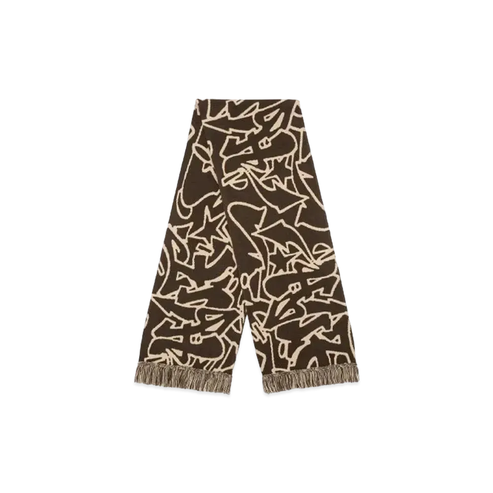 HUF Fall 24 Outlines Jacquard Scarf "Espresso"