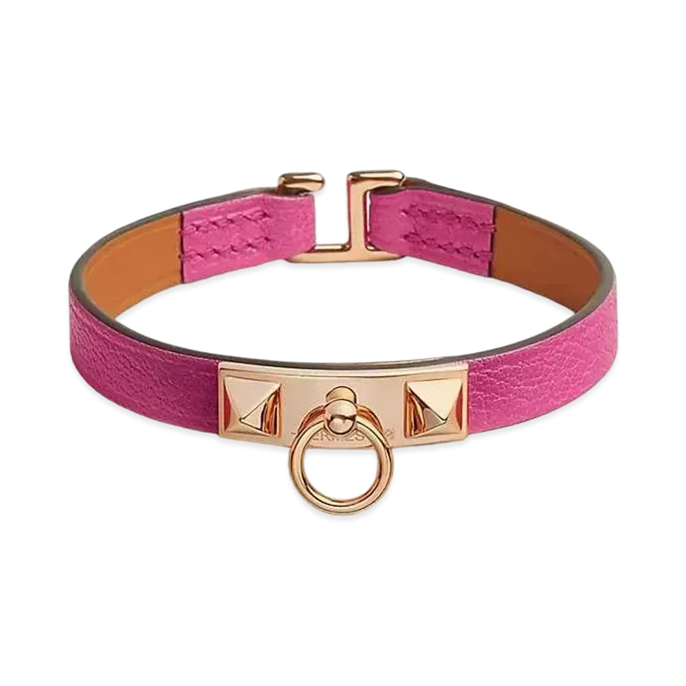 Hermes Rivale Mini Bracelet "Rose Shocking/Pink Gold"