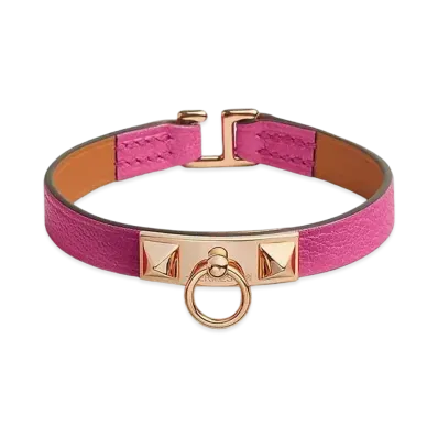 Hermes Rivale Mini Bracelet "Rose Shocking/Pink Gold"