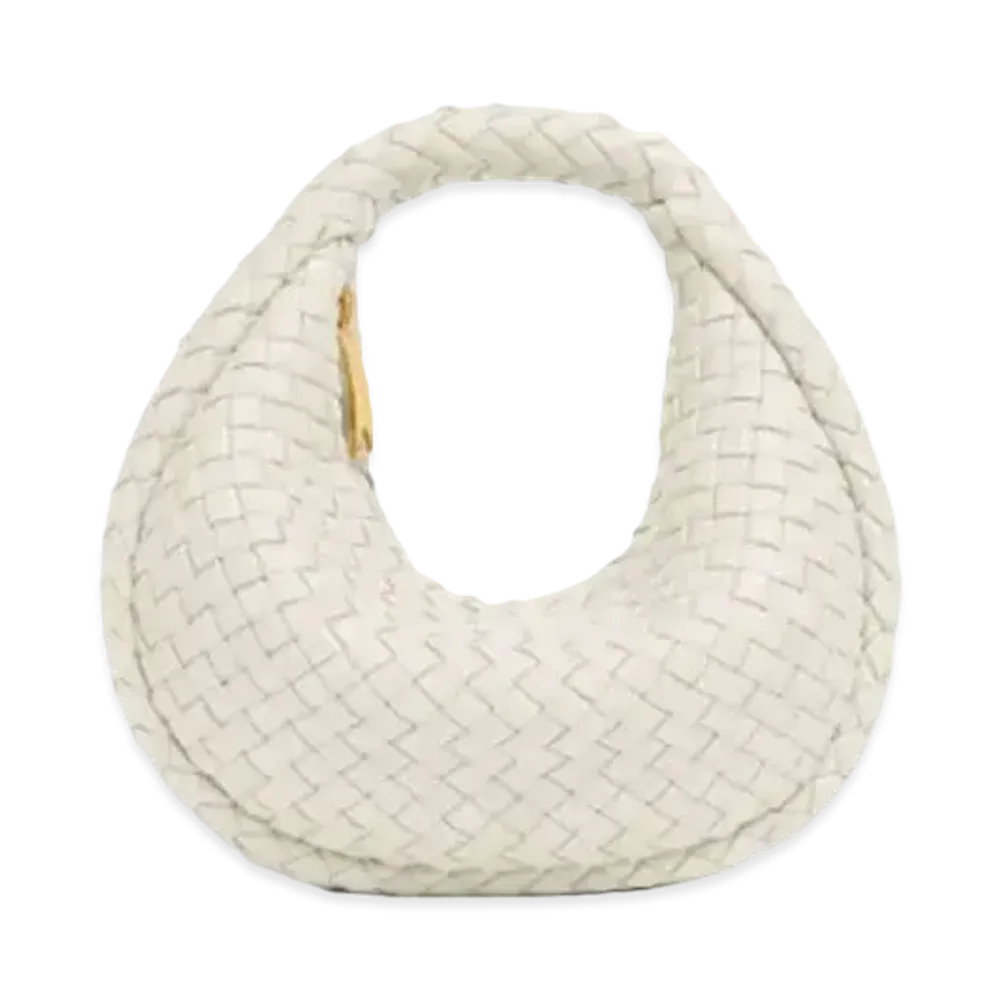 Bottega Veneta Lamb Leather Mini Padded Jodie Hand Bag "Chalk"