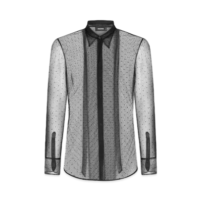 Dsquared2 Evening See Through Bow Shirt "Black"