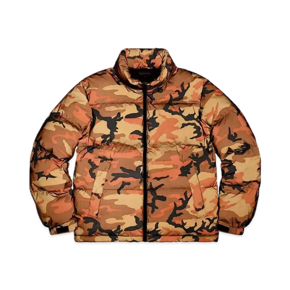 Supreme Reflective Camo Down Jacket "Orange Camo"