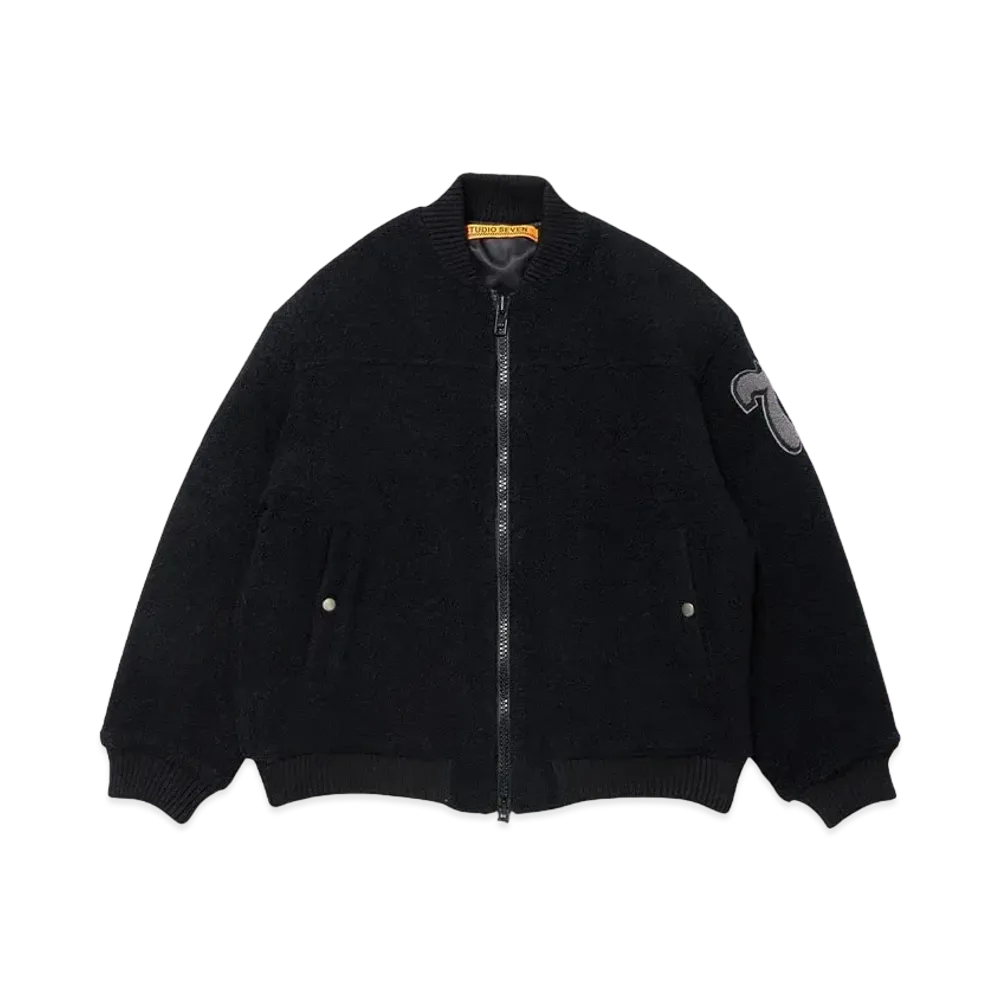 STUDIO SEVEN Wool Boa Bomber JKT "BLACK"