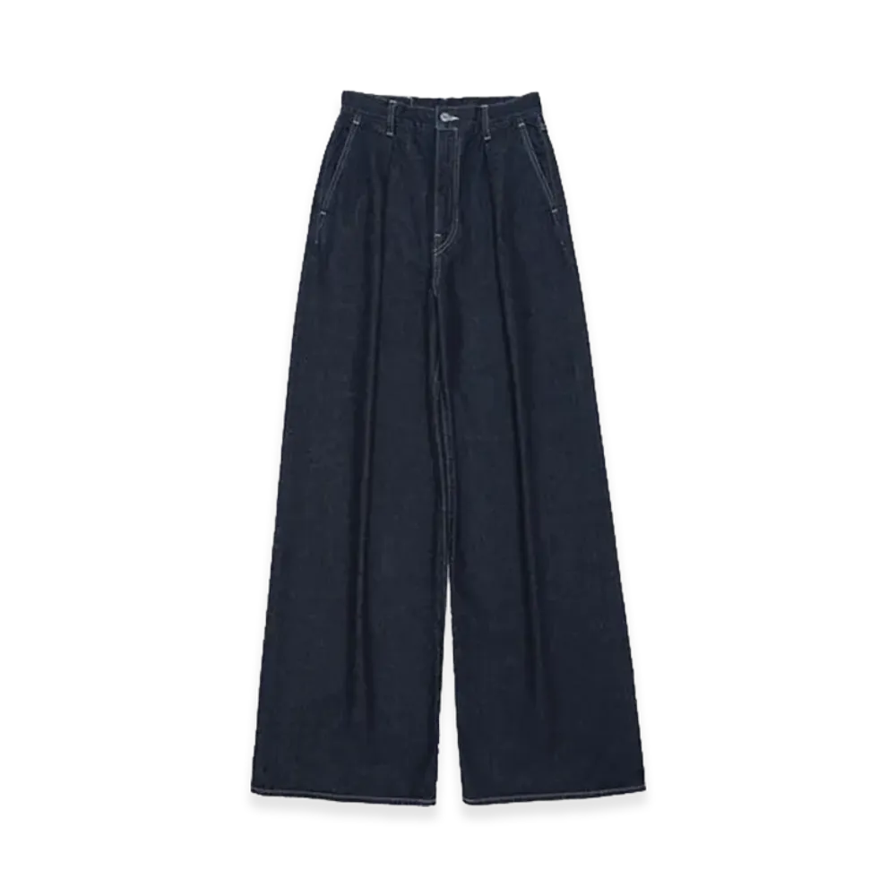 Graphpaper minus Recycled Cotton Denim Two Tuck Wide Pants "Rinse"
