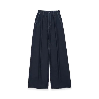 Graphpaper minus Recycled Cotton Denim Two Tuck Wide Pants "Rinse"