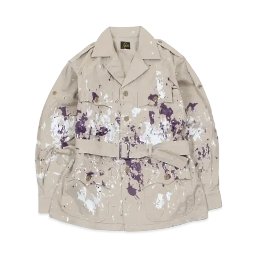 NEEDLES Safari Jacket Cotton Gabardine "Paint Khaki"
