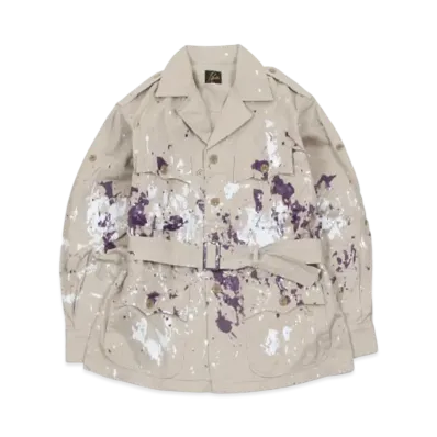 NEEDLES Safari Jacket Cotton Gabardine "Paint Khaki"
