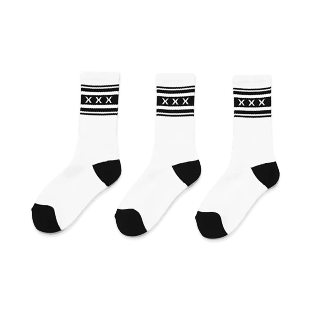 GOD SELECTION XXX Logo Line Socks 3-Pack GX-S26-SO-03 "Black"