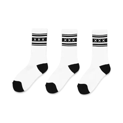 GOD SELECTION XXX Logo Line Socks 3-Pack GX-S26-SO-03 "Black"