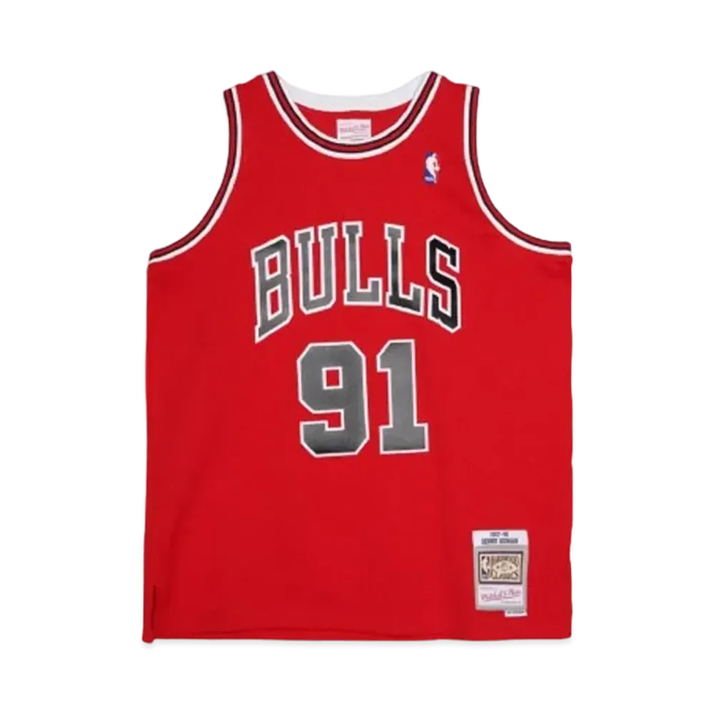 Mitchell&Ness NBA SWINGMAN ROAD JERSEY BULLS 97 DENNIS RODMAN "SCARLET"