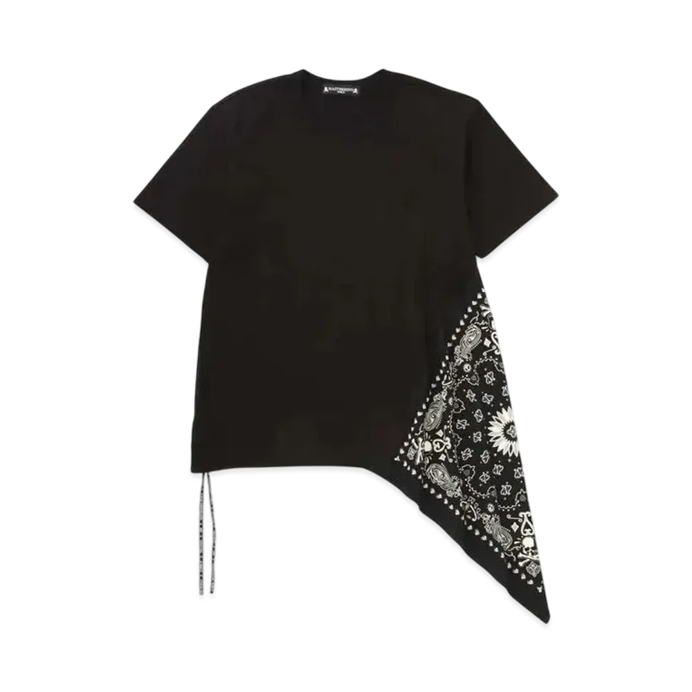 mastermind WORLD Side Bandana Tee "Black Black"
