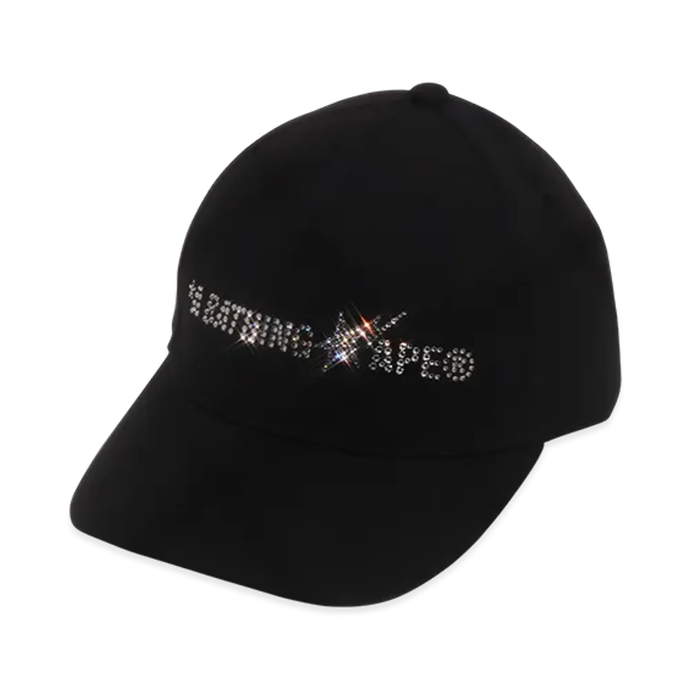 A BATHING APE x Swarovski Logo Cap "Black"
