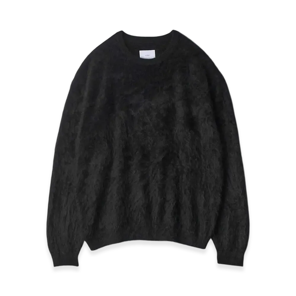 ssstein Cashmere Shaggy Knit Crew Neck LS "Black"