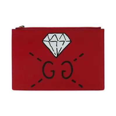 GUCCI Ghost Clutch Bag "Red"