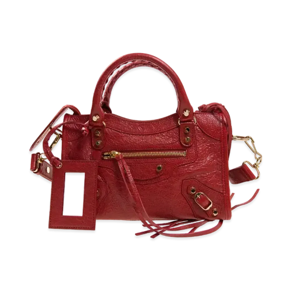BALENCIAGA Handbag Lambskin "Red"