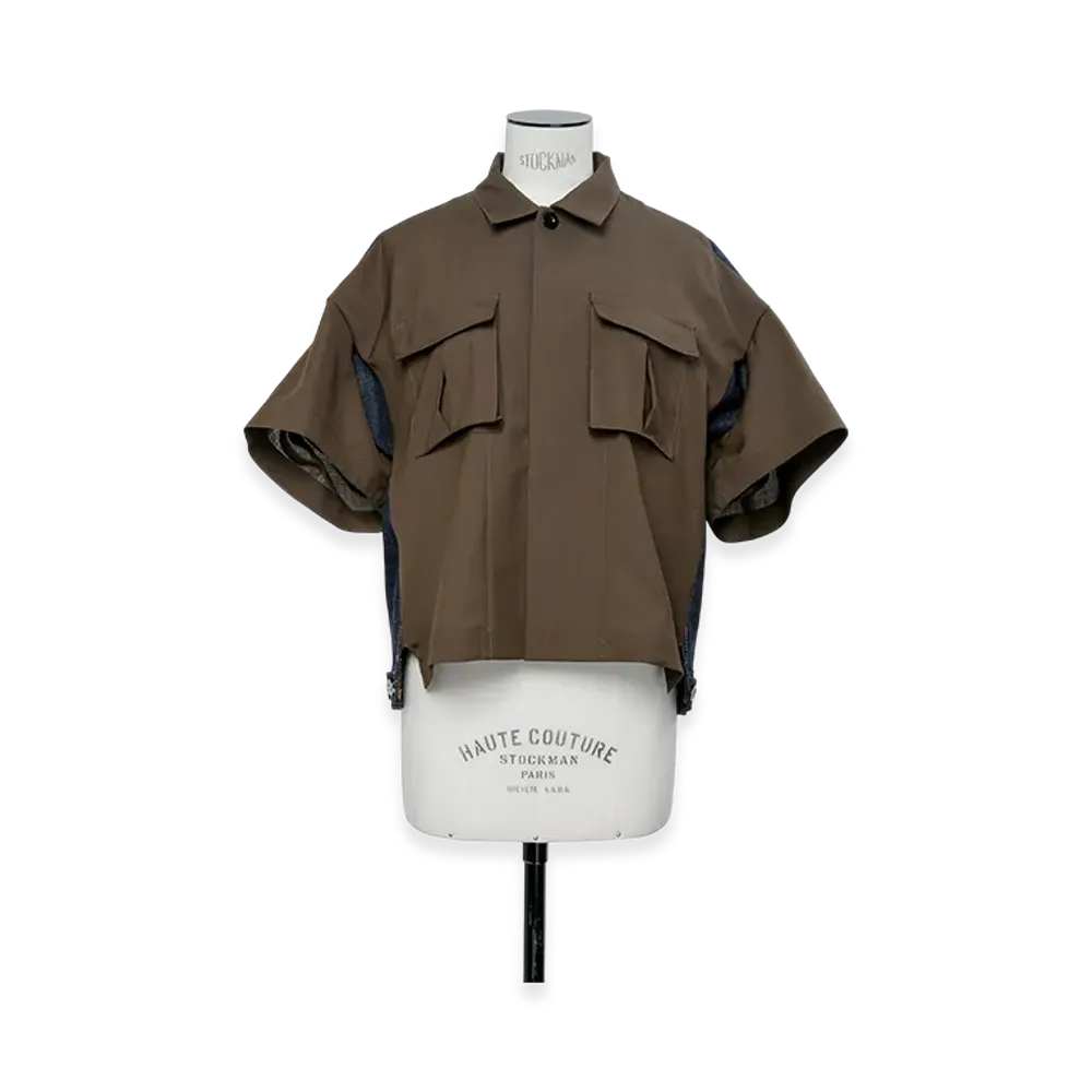 sacai Suiting x Denim Shirt "Brown/Indigo"
