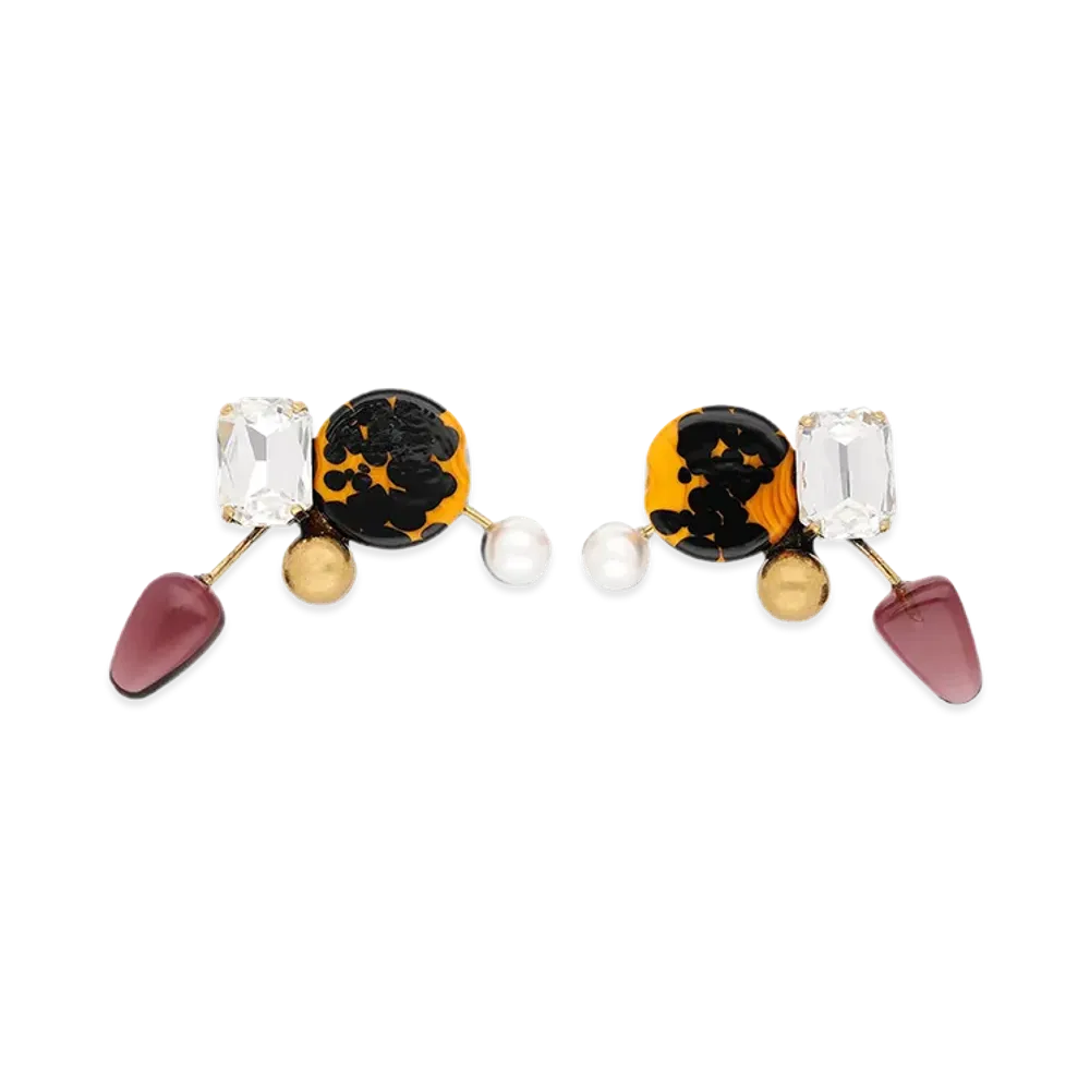 DRIES VAN NOTEN Women's Hand-Painted Earrings "Multicolor"