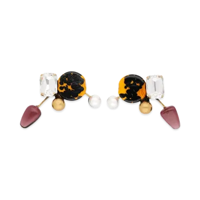DRIES VAN NOTEN Women's Hand-Painted Earrings "Multicolor"